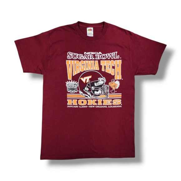 Vintage Virginia Tech 2005 Nokia Sugar Bowl Maroon Graphic Print Men's M - Picture 1 of 10